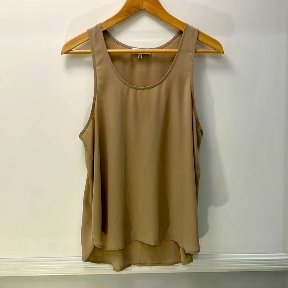 Beige drapey tank top
